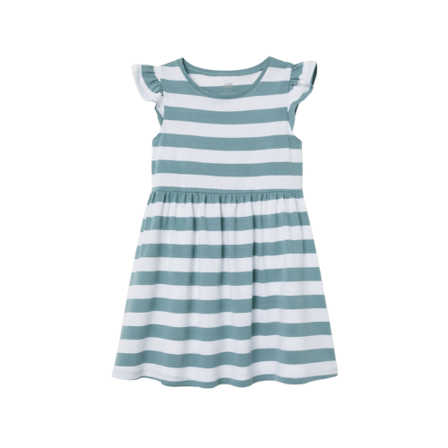 Striped Ruffle Sleeve Dress